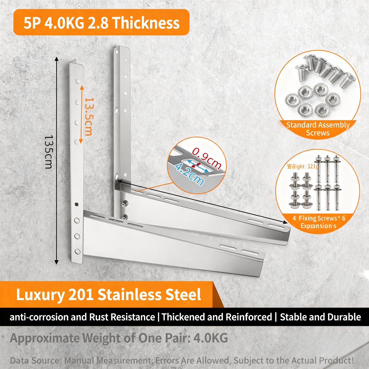 Luxury Bracket for 5HP (with assembly + expansion screws)