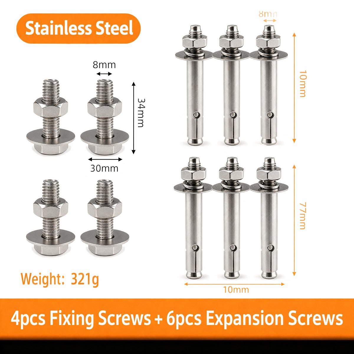 Stainless Steel Expansion Screw Pack