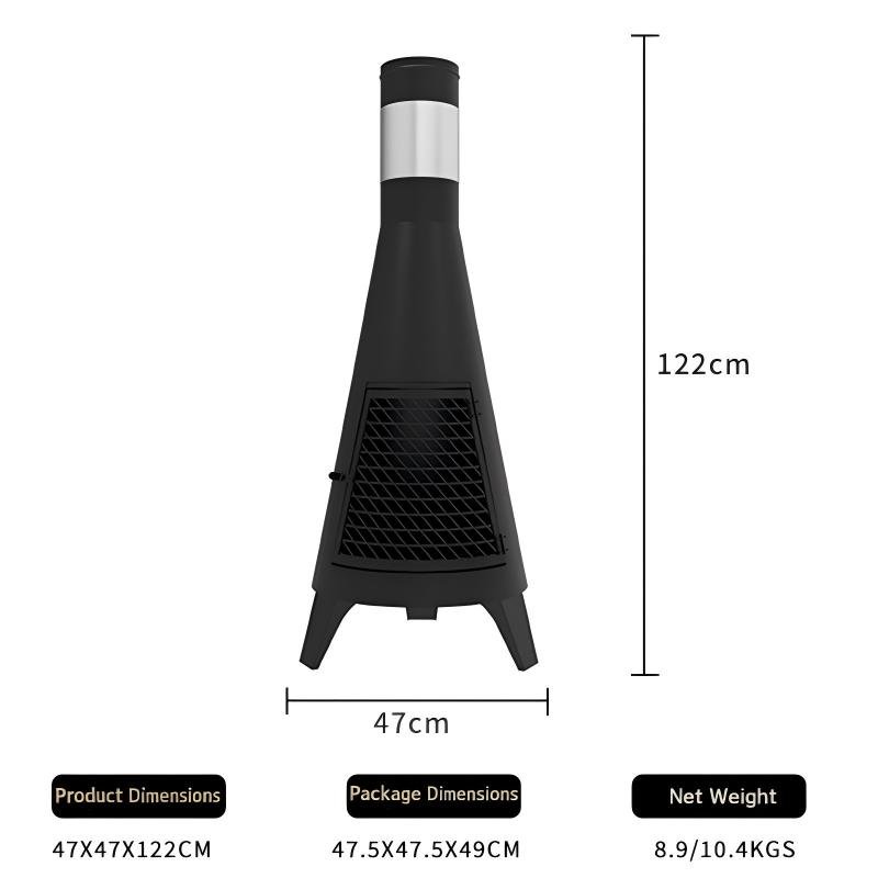 Black Conical 47x47x122cm