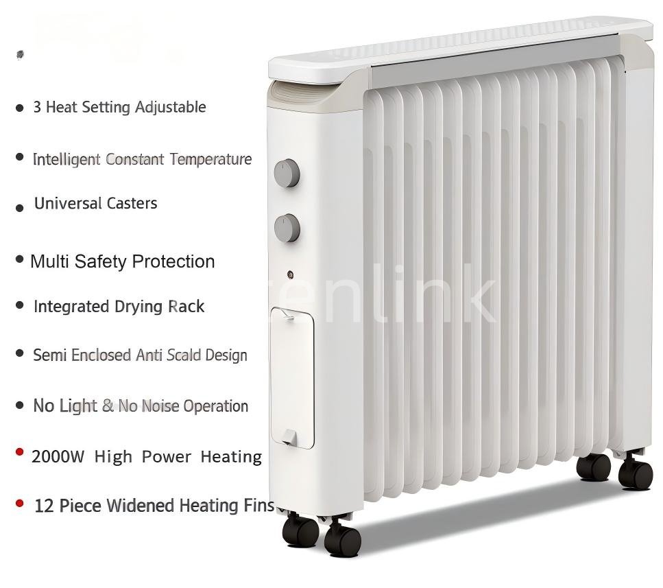 Black 9 Fins Smart Thermostat 1500W