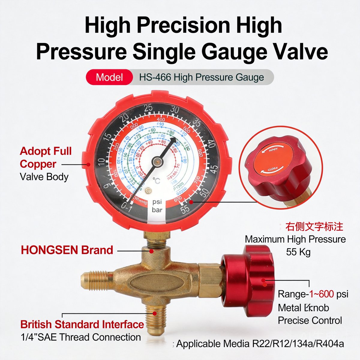HS-466-NAH High Pressure (Max 55KG / 800 psi)