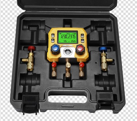 MG-10 EN, Plastic Case + Gauge + R22/R410 Safety Valves